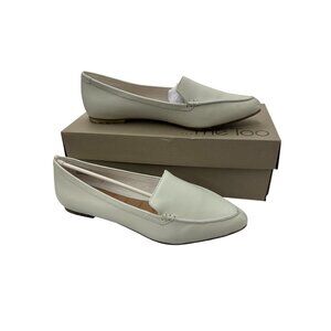 Me Too Audra1 Womens Cream White Tumbled Calf Leather Loafers Size 8W NWB